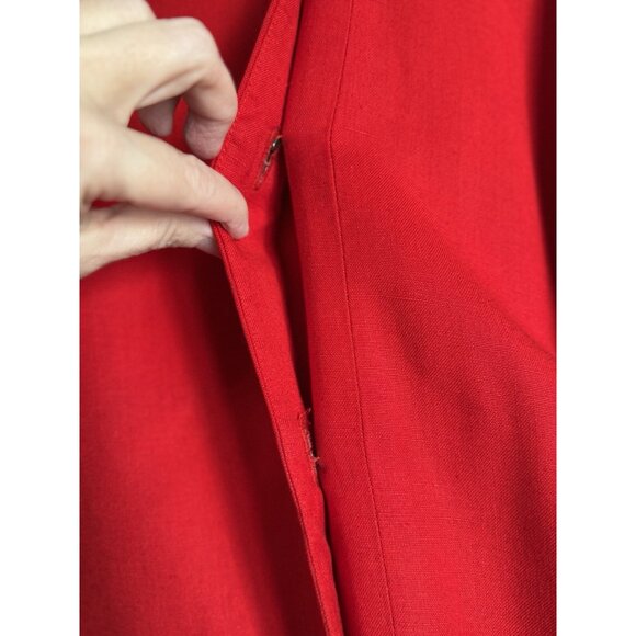 Vintage Spenser Jeremy Women’s Sailor Midi Shift Dress 14 Red Gold Buttons - Picture 6 of 9